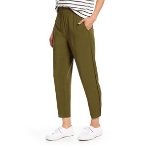 Madewell Women's Green Olive Pull On Style Elastic Waist Track Trouser Pants S
